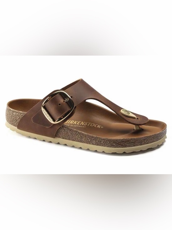 Birkenstock Shoes - Birkenstock Big Buckle Gizeh | Cognac
